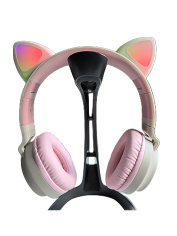 Casque Avizar - Design Chat rose