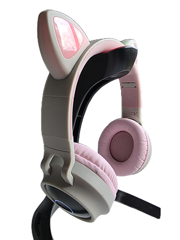 Casque Avizar - Design Chat rose